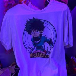 white my hero academia deku shirt, slightly oversized